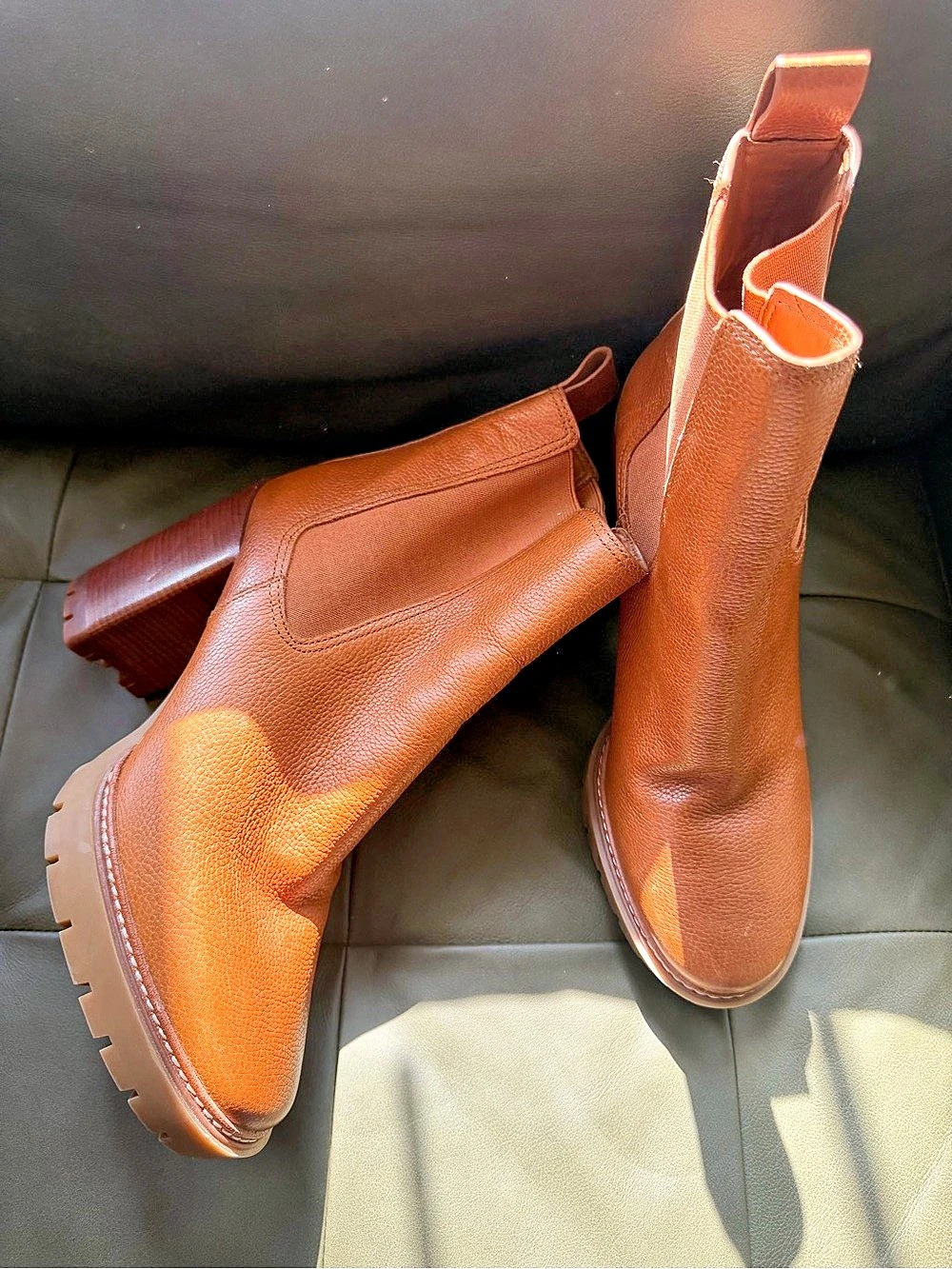 Tory Burch Carson Lug Sole Ankle Boot Brown